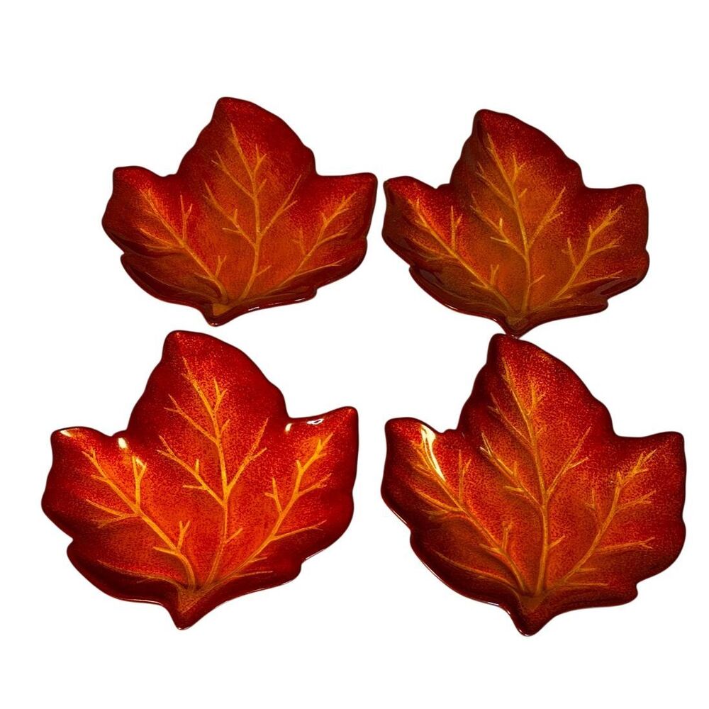 VTG Beautiful Ceramic Fall Autumn Leaf Plate Set of 4 Better Homes & Gardens